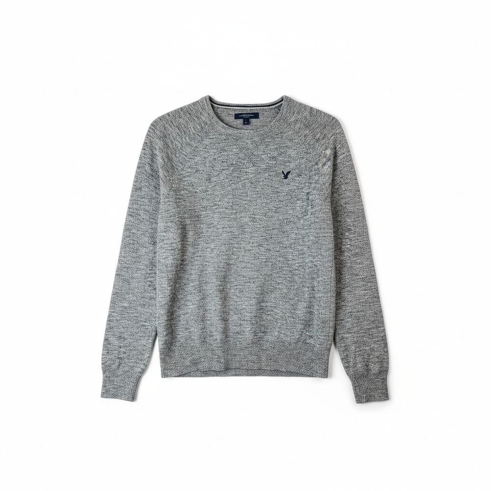 American Eagle Outfitters Gray Knit Sweater Mens Medium Athletic Fit Crewneck
